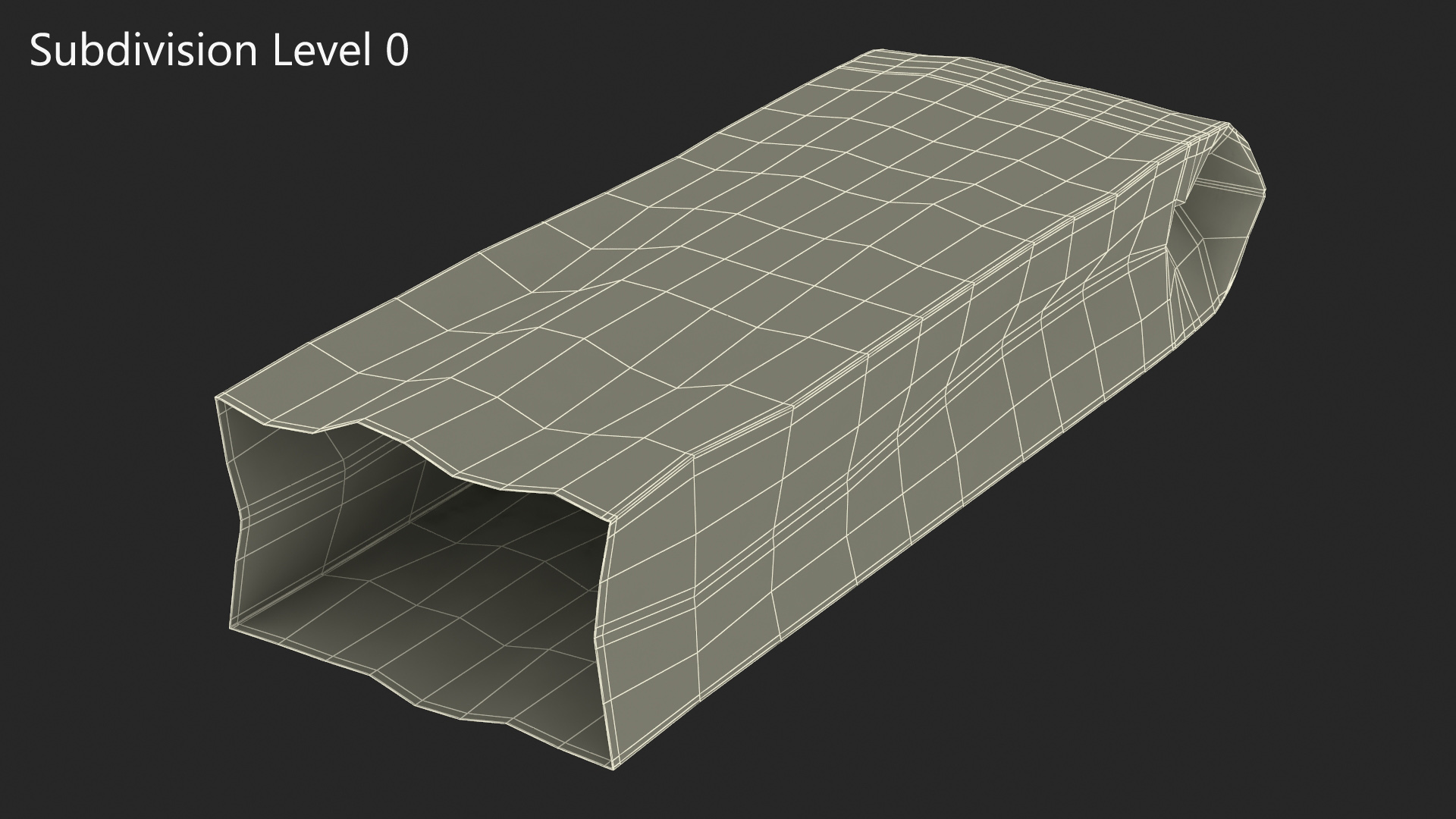 3D Brown Paper Bag for Bread Empty
