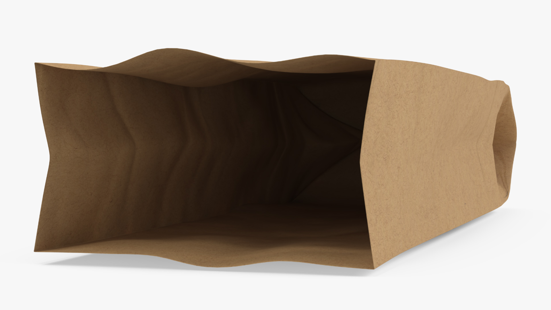 3D Brown Paper Bag for Bread Empty