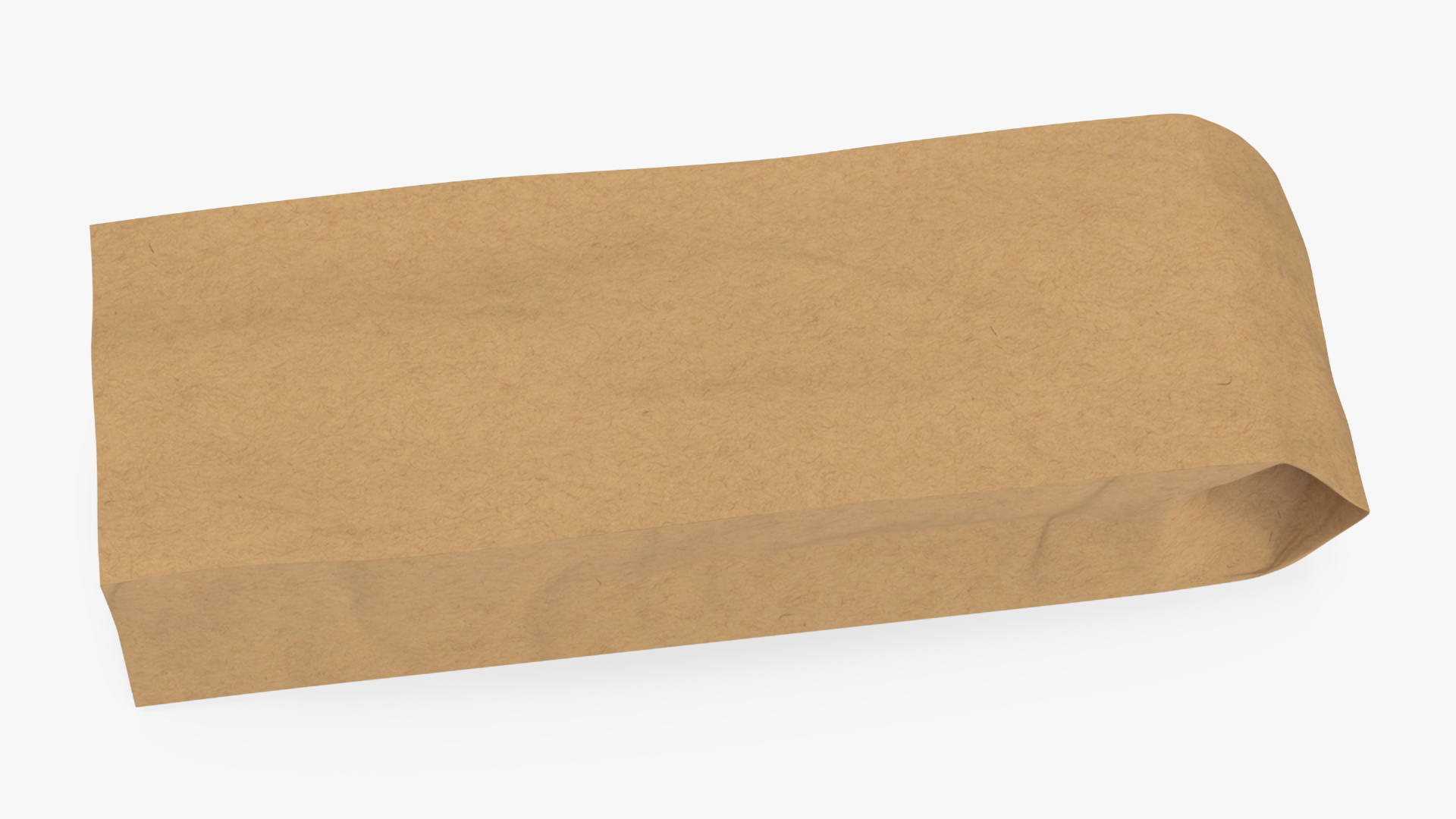 3D Brown Paper Bag for Bread Empty