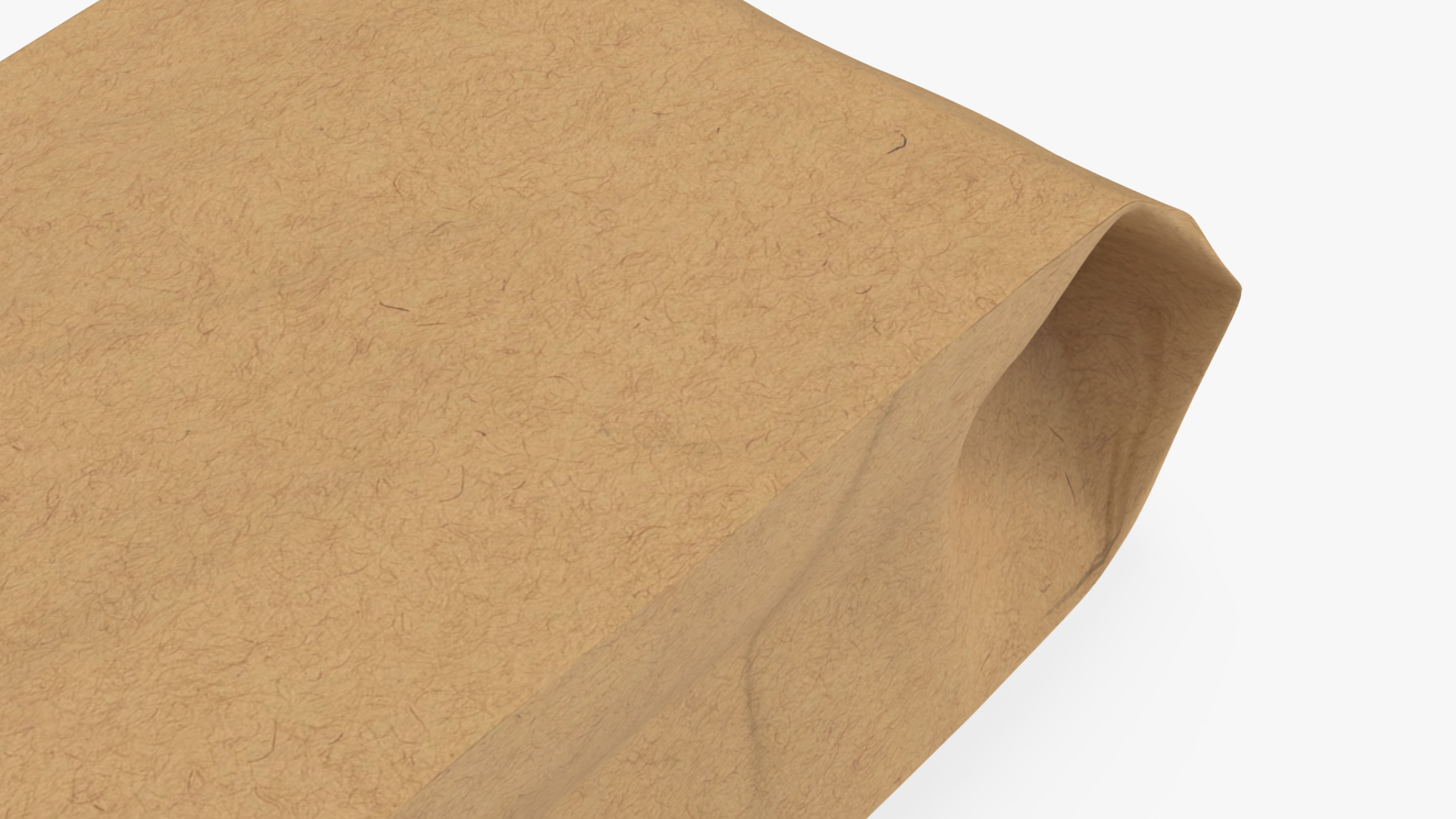 3D Brown Paper Bag for Bread Empty