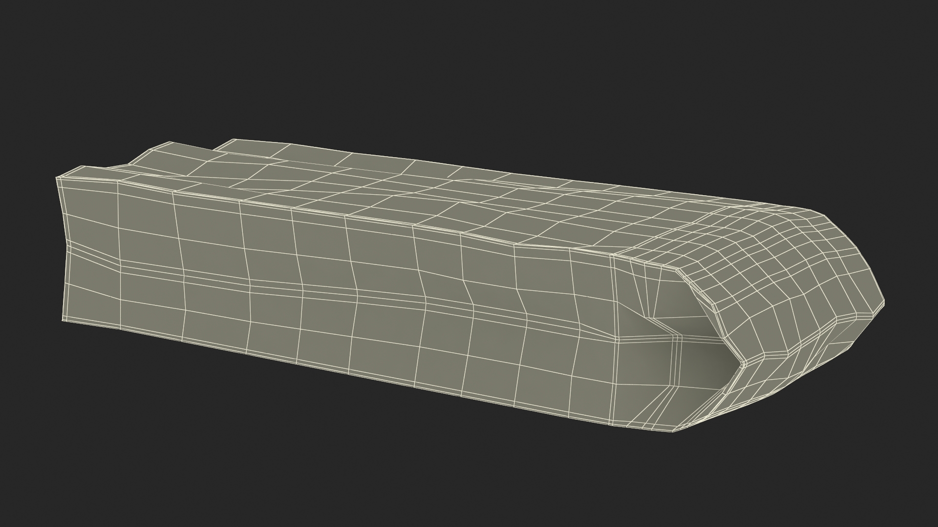 3D Brown Paper Bag for Bread Empty