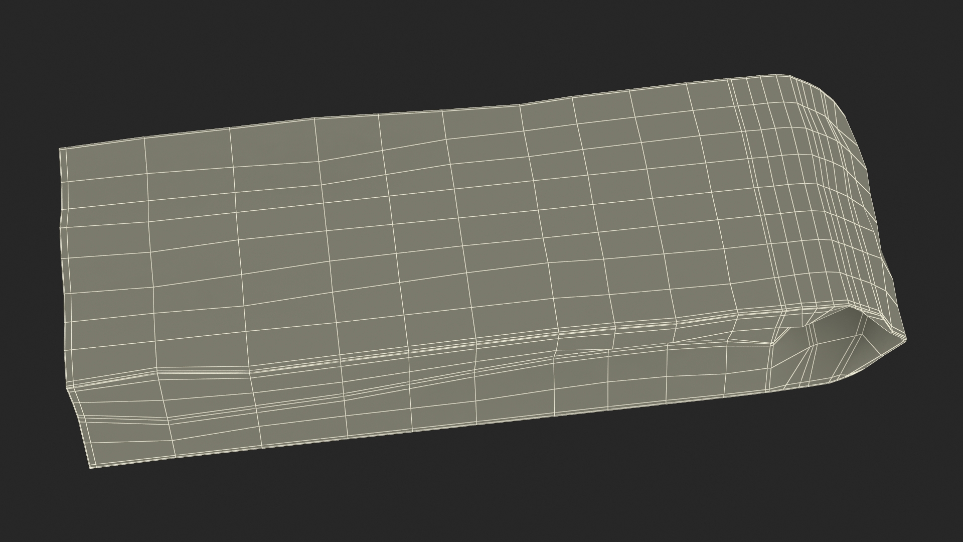 3D Brown Paper Bag for Bread Empty