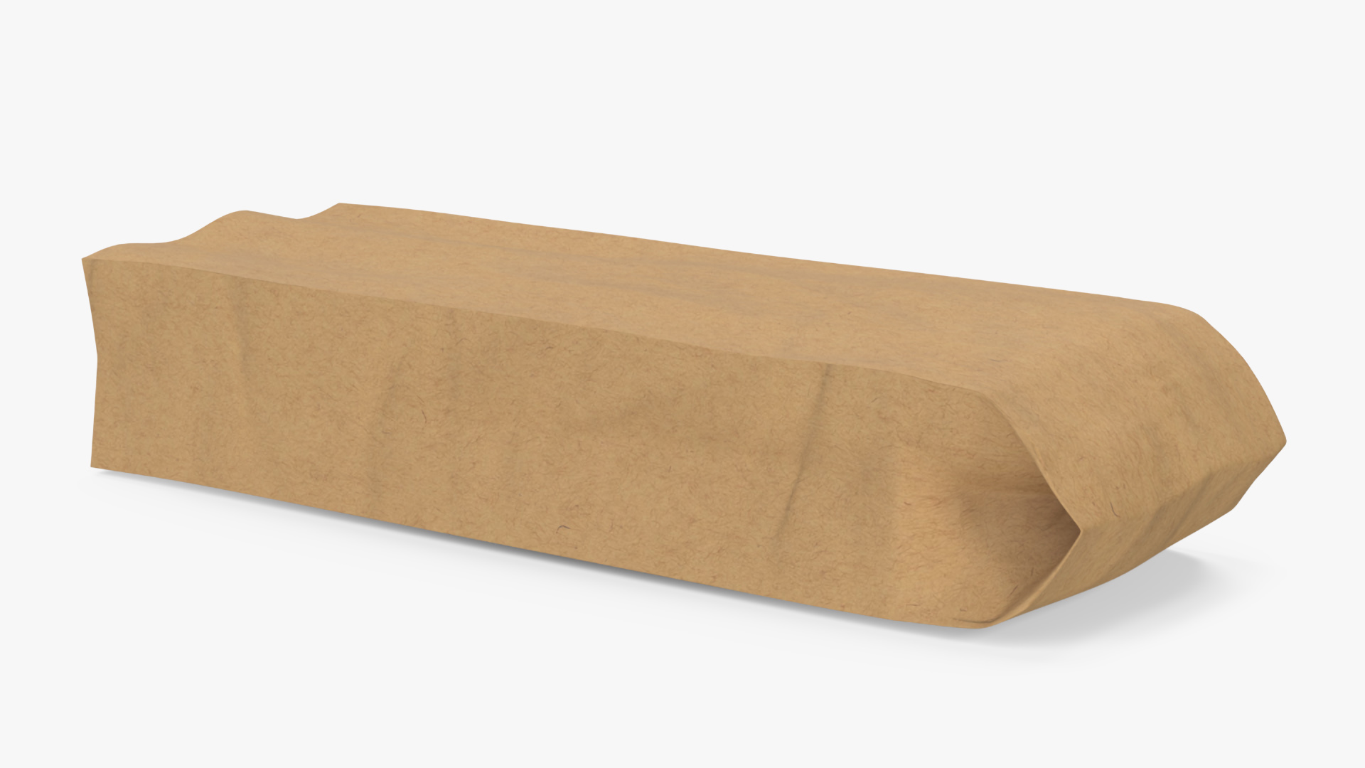 3D Brown Paper Bag for Bread Empty