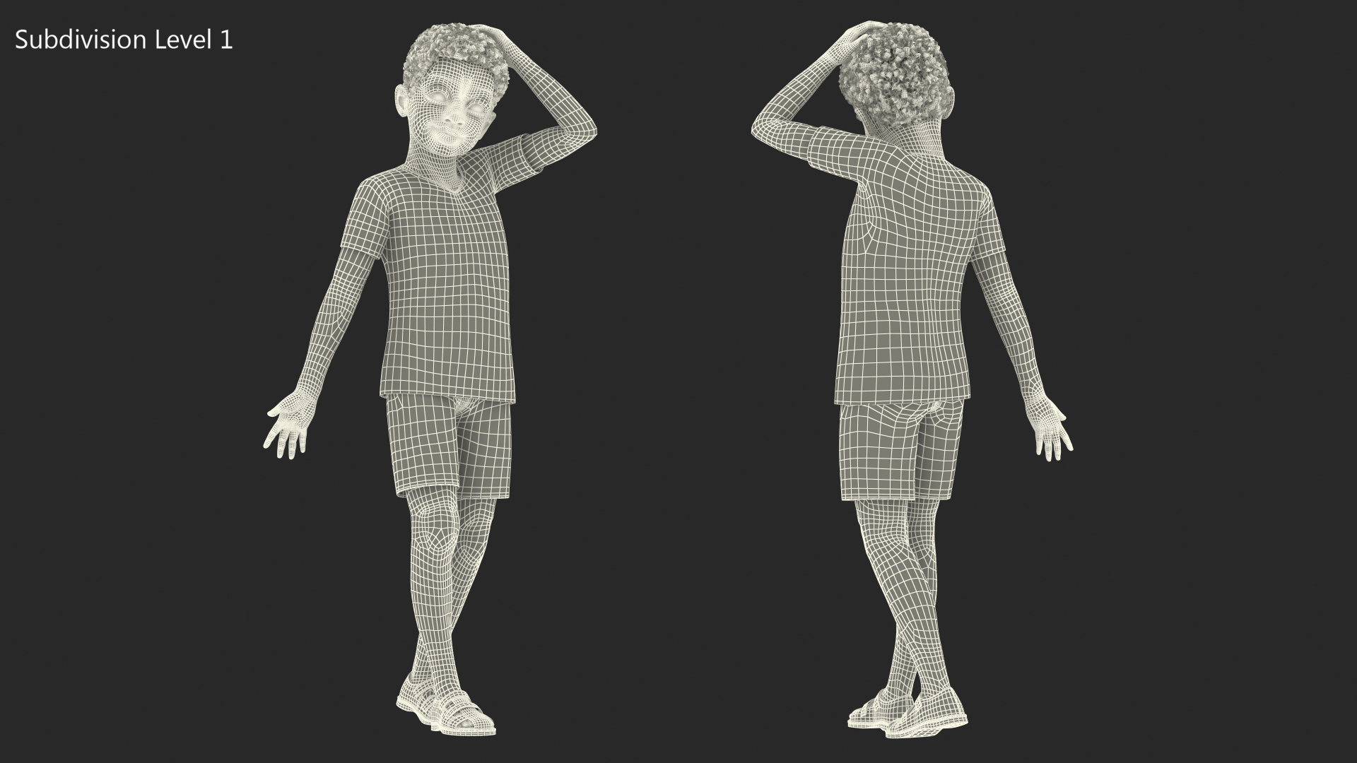 3D model Black Child Boy
