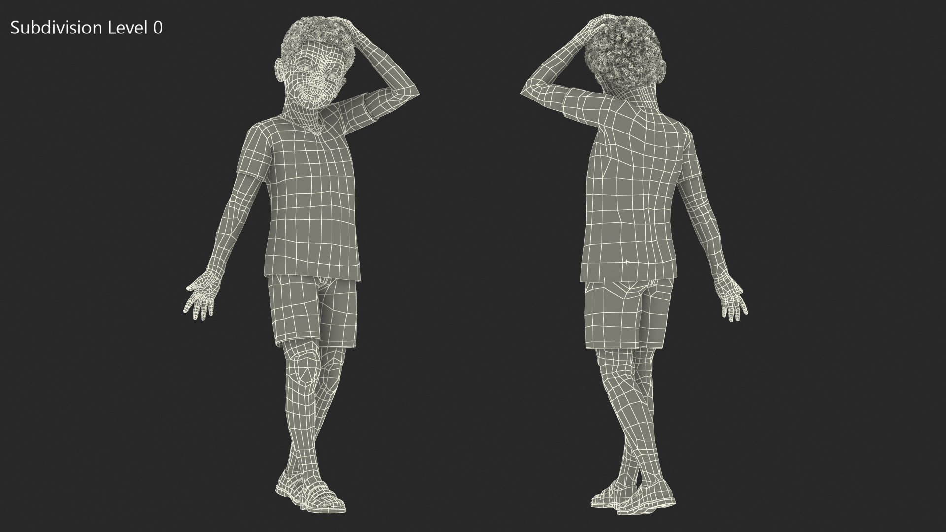 3D model Black Child Boy