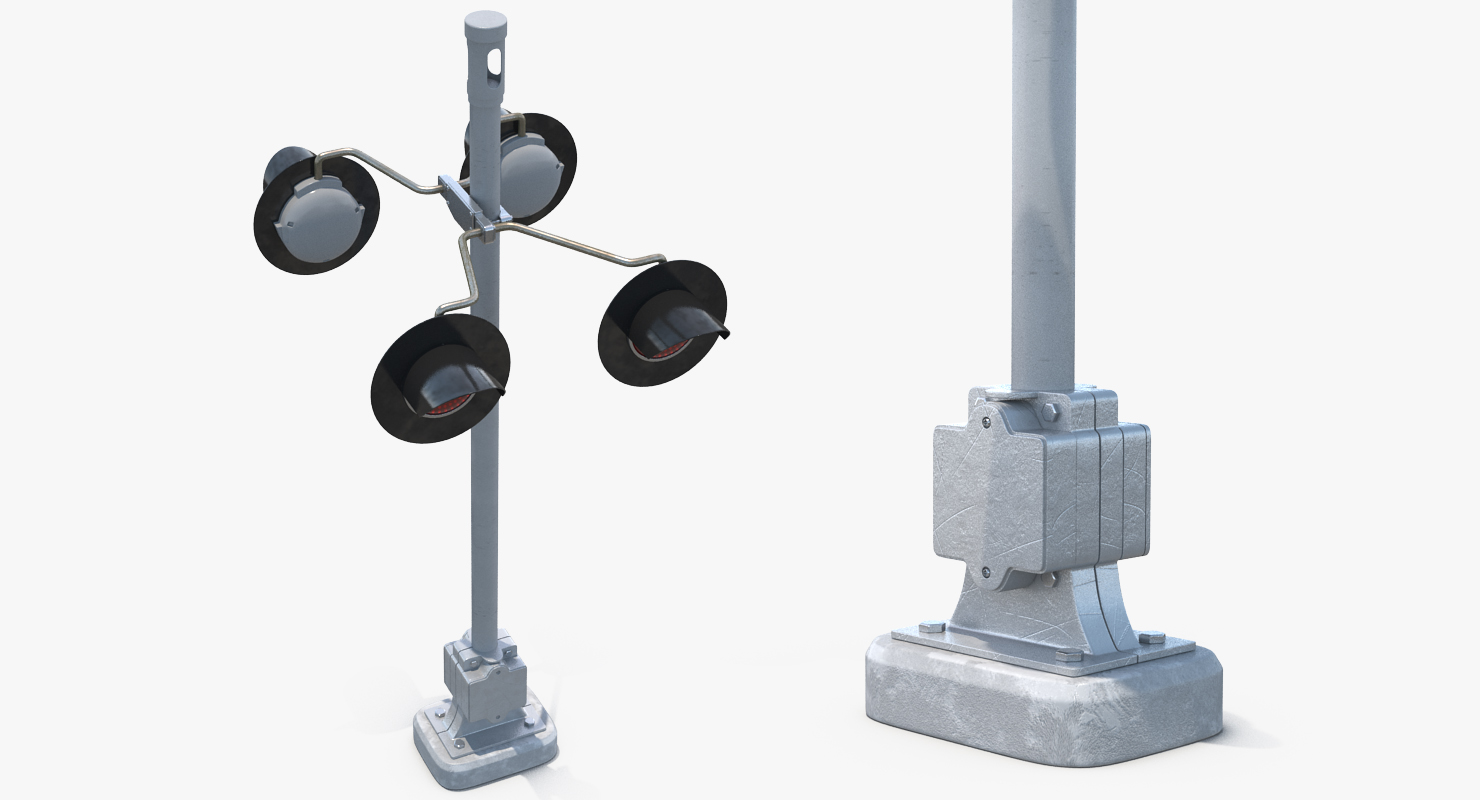 3D Railway Red Lights model