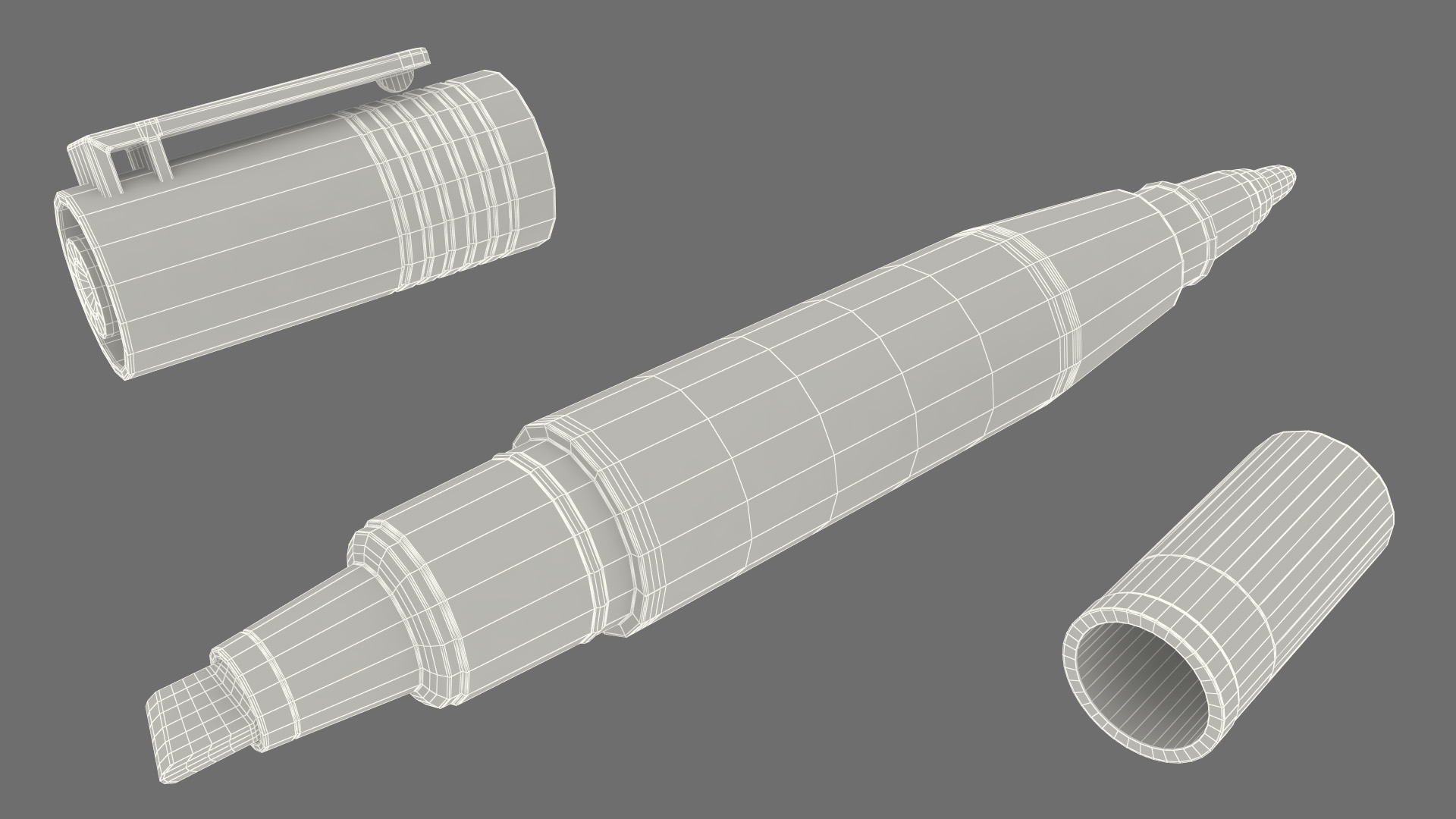 3D model Double-Ended Marker Black