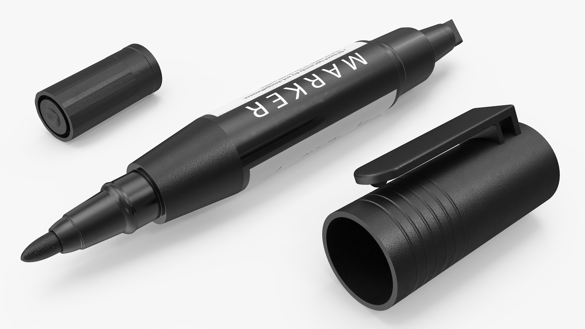 3D model Double-Ended Marker Black