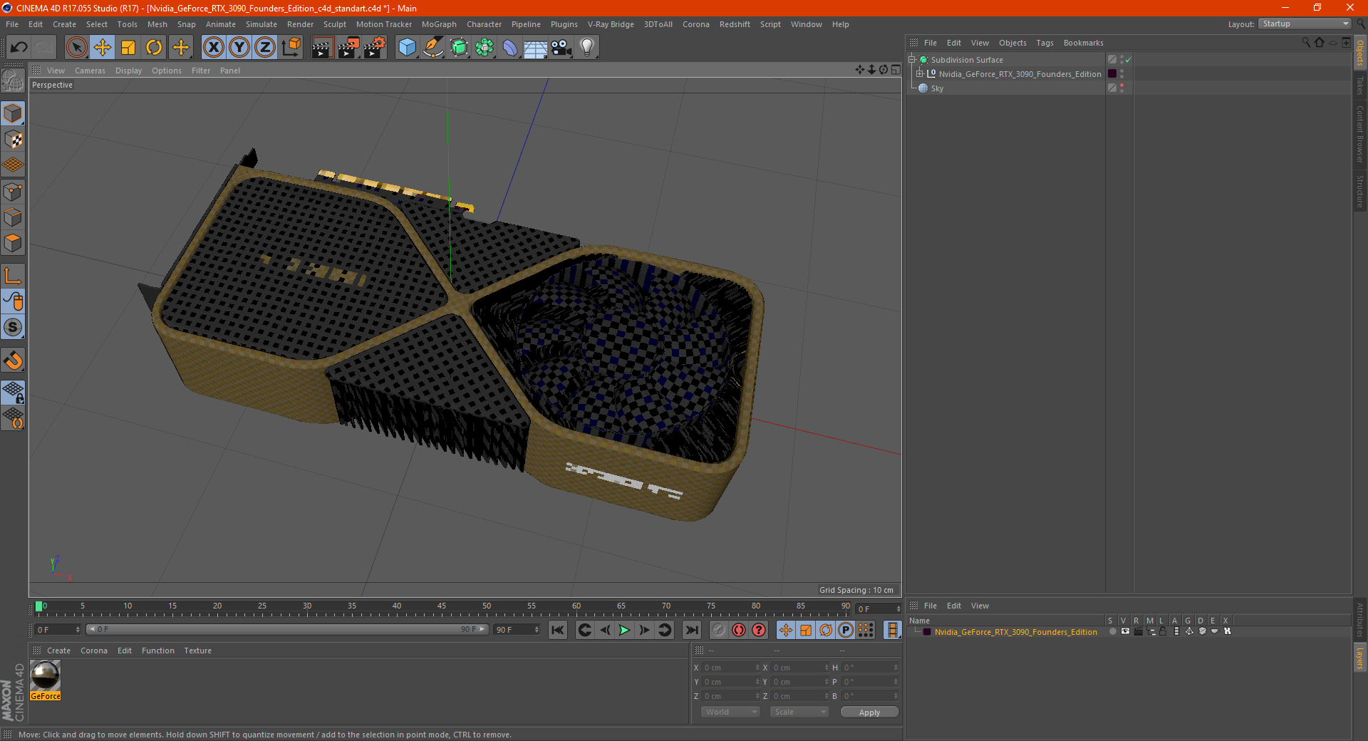 3D model Nvidia GeForce RTX 3090 Founders Edition