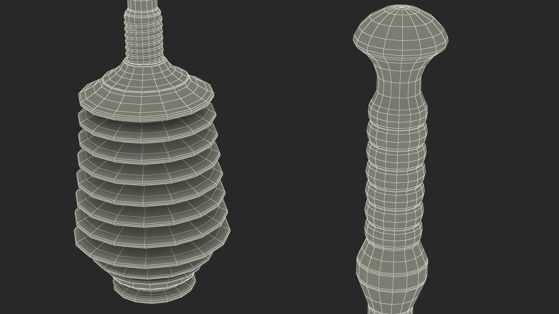 3D Accordion Toilet Plunger Expanded model