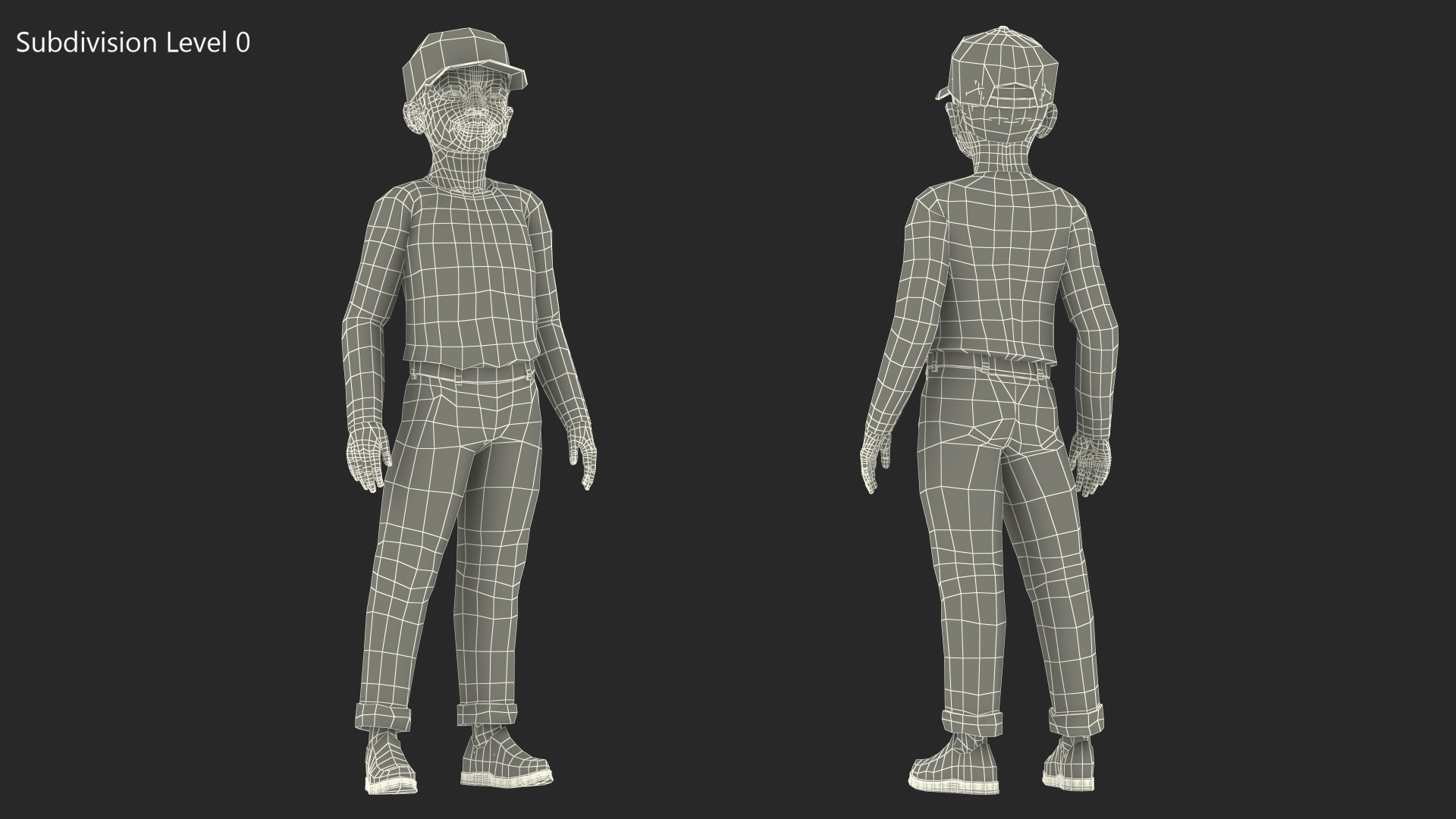 3D Black Child Boy Street Style model