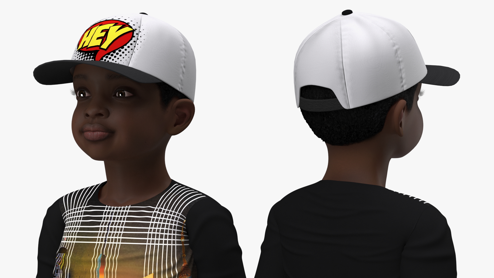 3D Black Child Boy Street Style model