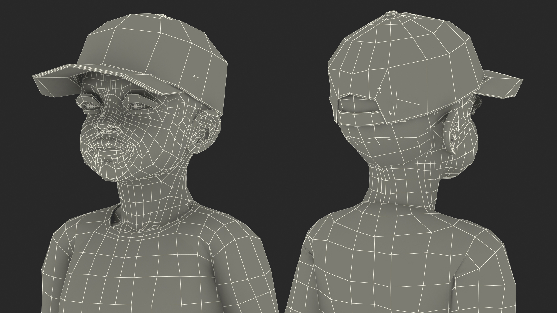 3D Black Child Boy Street Style model