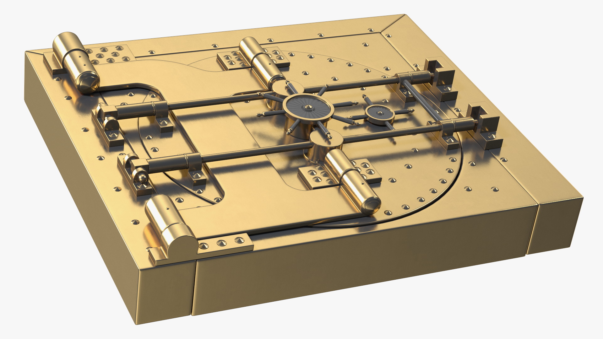 3D Round Vault Door Bronze model