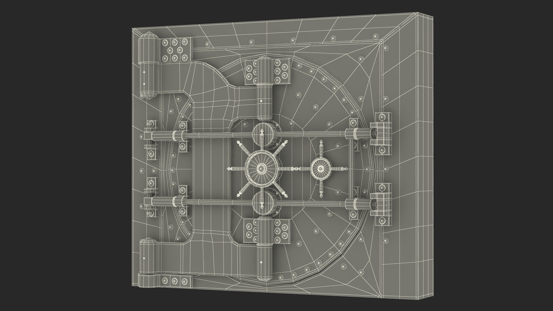 3D Round Vault Door Bronze model