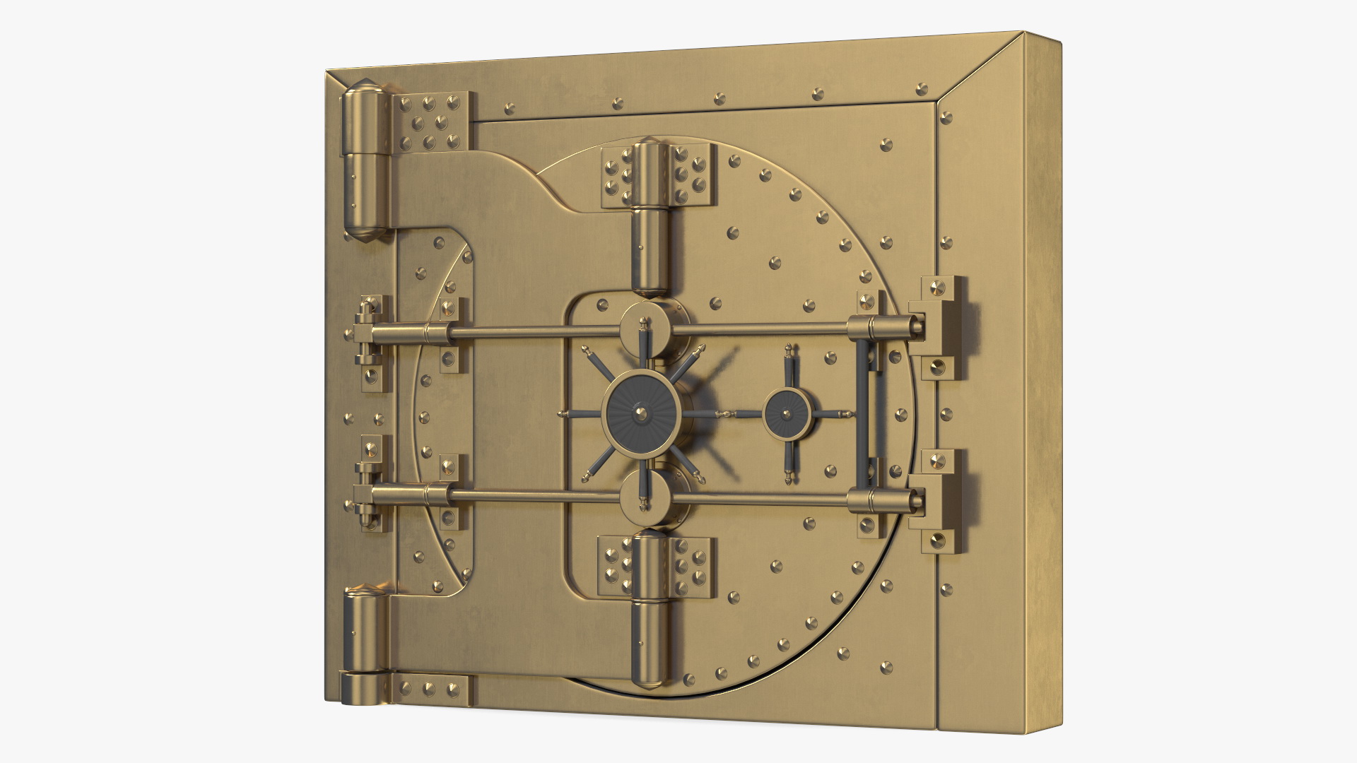 3D Round Vault Door Bronze model