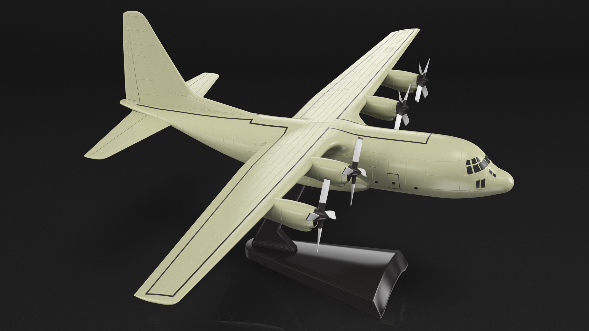 3D model Turboprop Military Transport Aircraft Scale Model with Stand