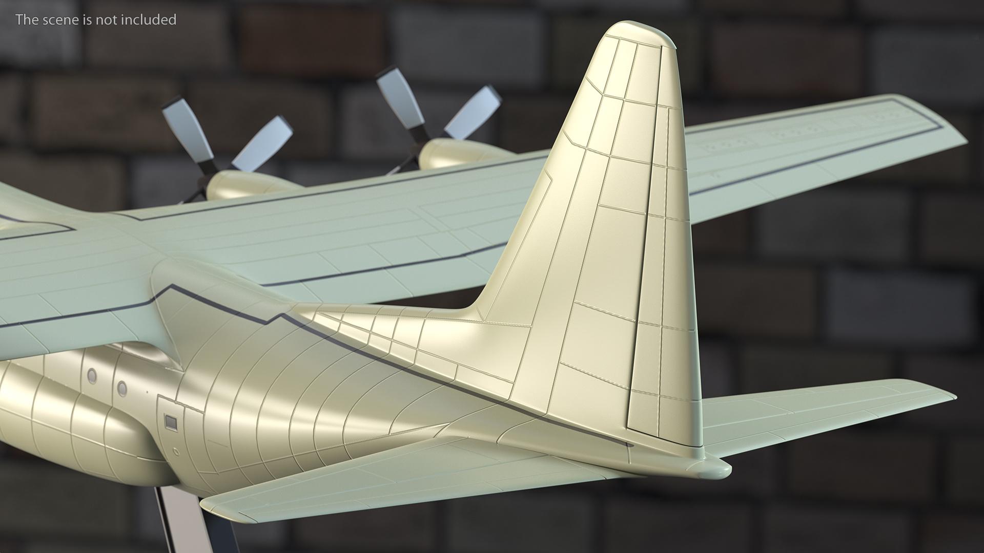 3D model Turboprop Military Transport Aircraft Scale Model with Stand
