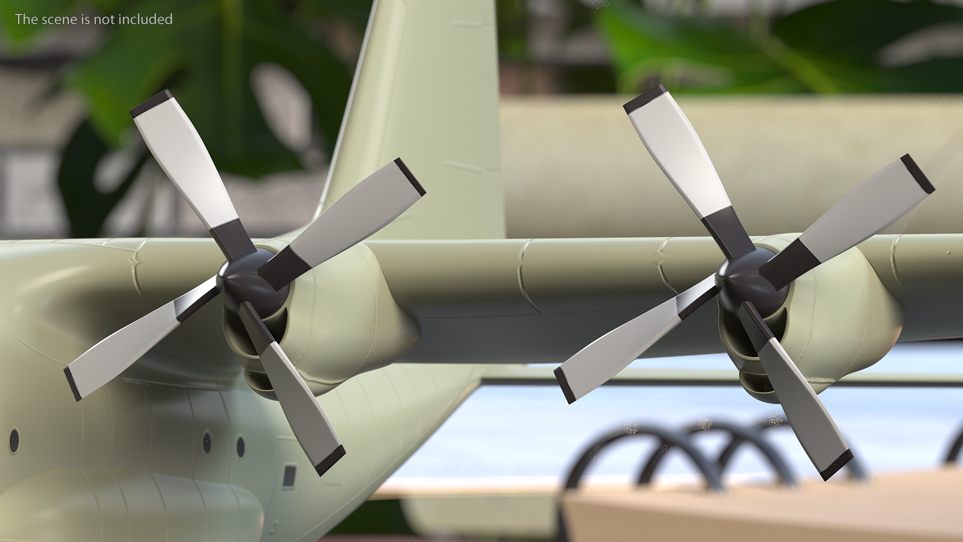 3D model Turboprop Military Transport Aircraft Scale Model with Stand