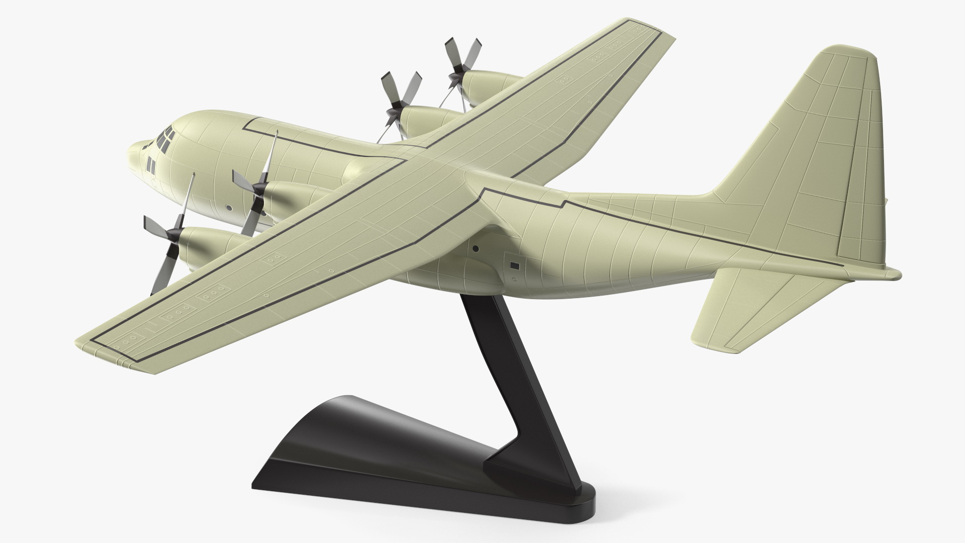 3D model Turboprop Military Transport Aircraft Scale Model with Stand