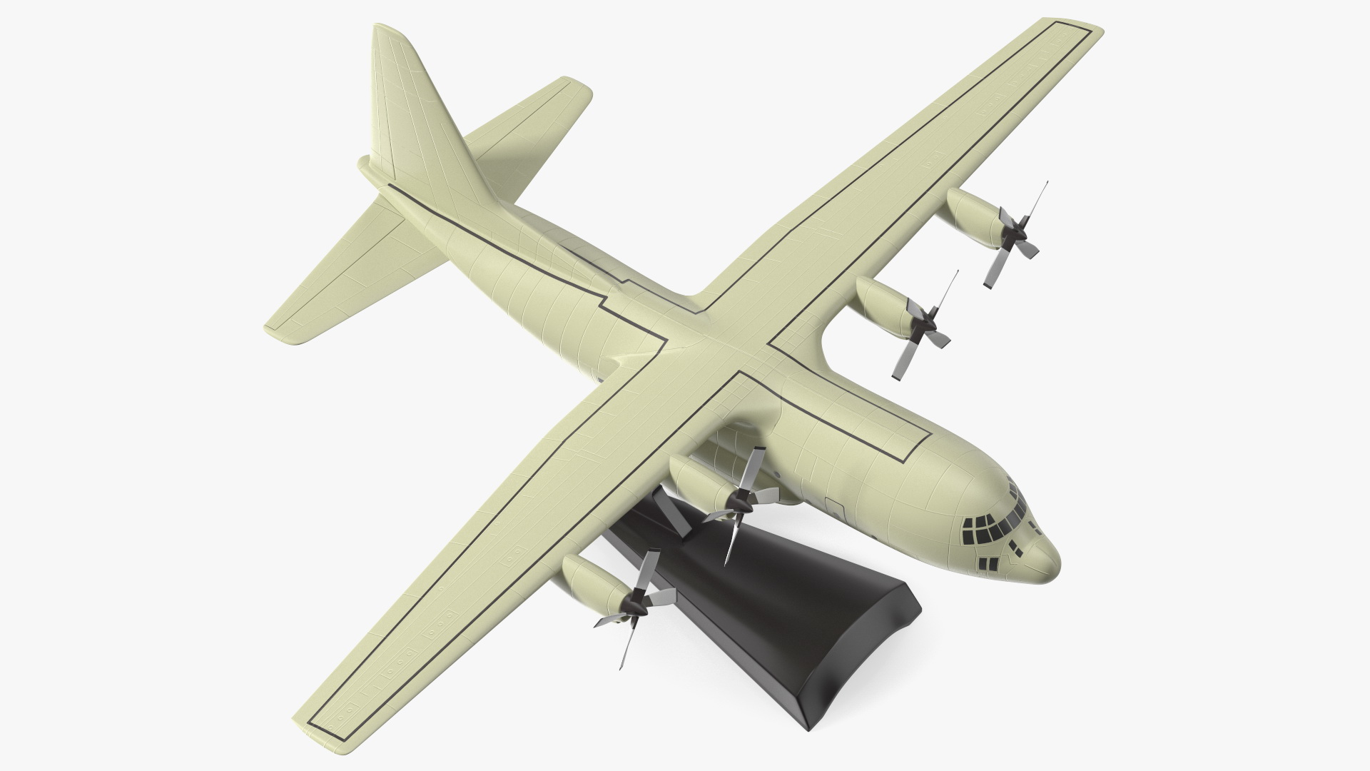 3D model Turboprop Military Transport Aircraft Scale Model with Stand