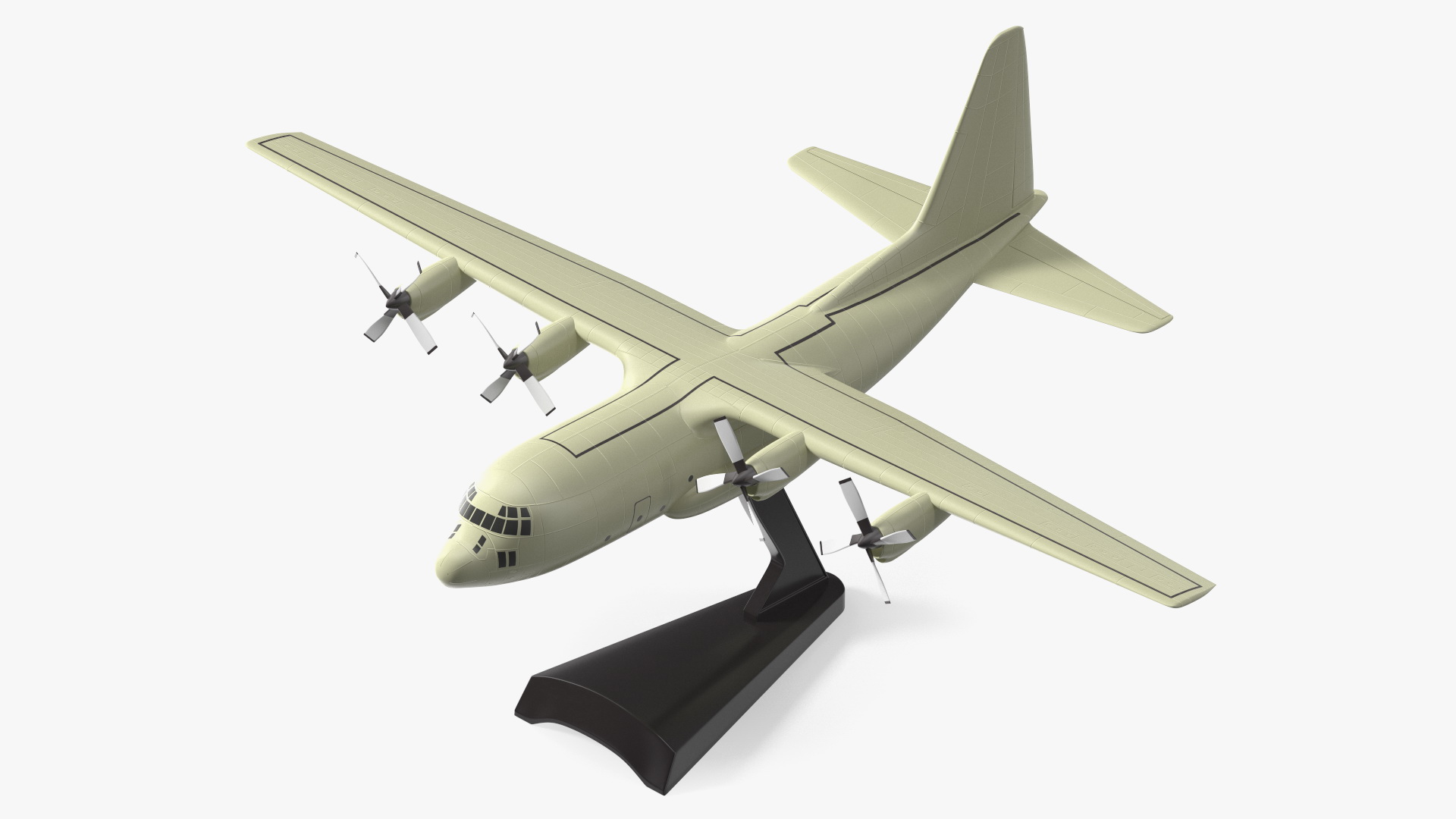 3D model Turboprop Military Transport Aircraft Scale Model with Stand