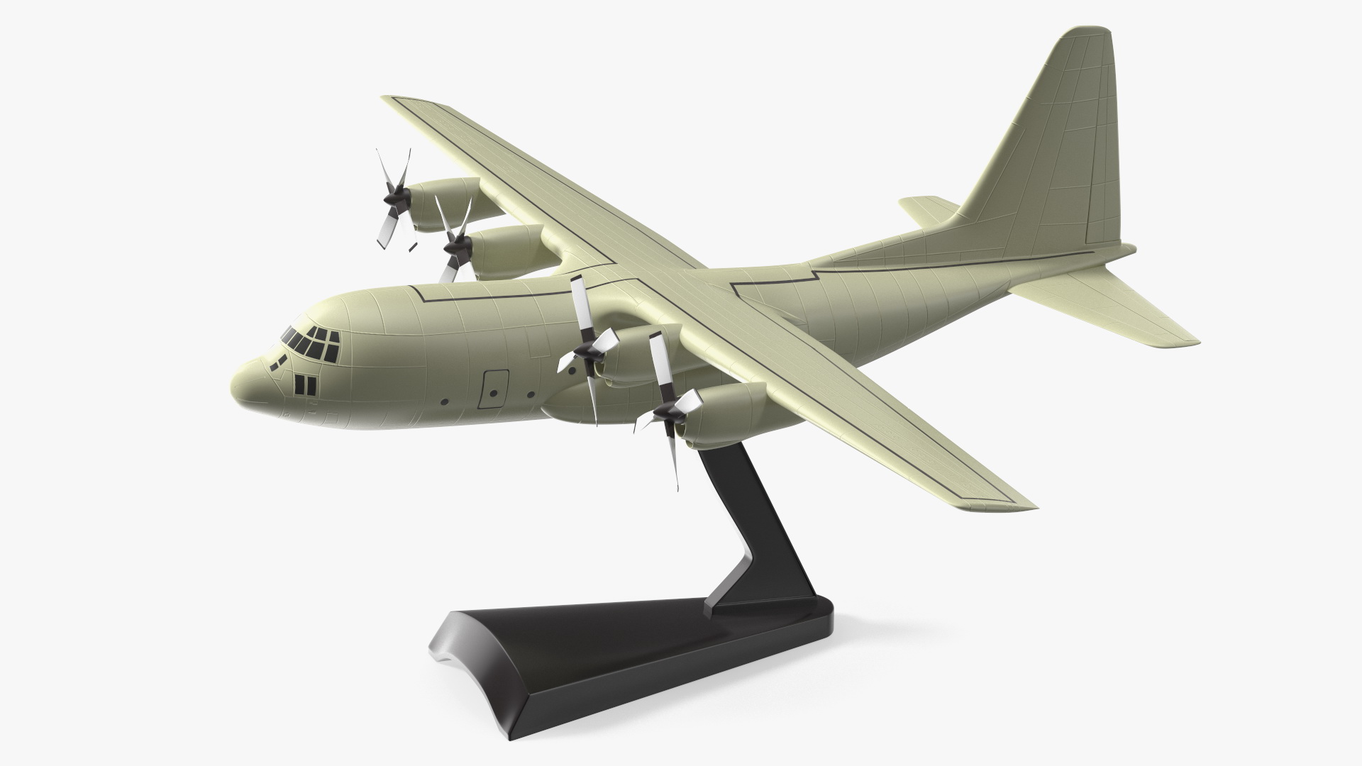 3D model Turboprop Military Transport Aircraft Scale Model with Stand