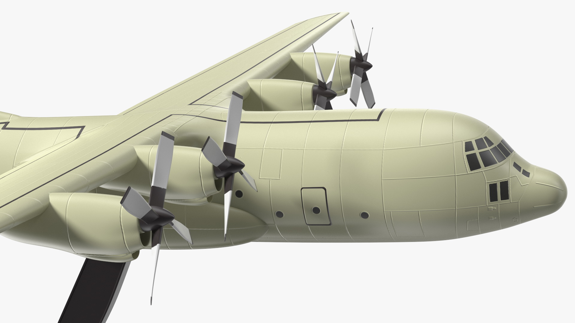 3D model Turboprop Military Transport Aircraft Scale Model with Stand
