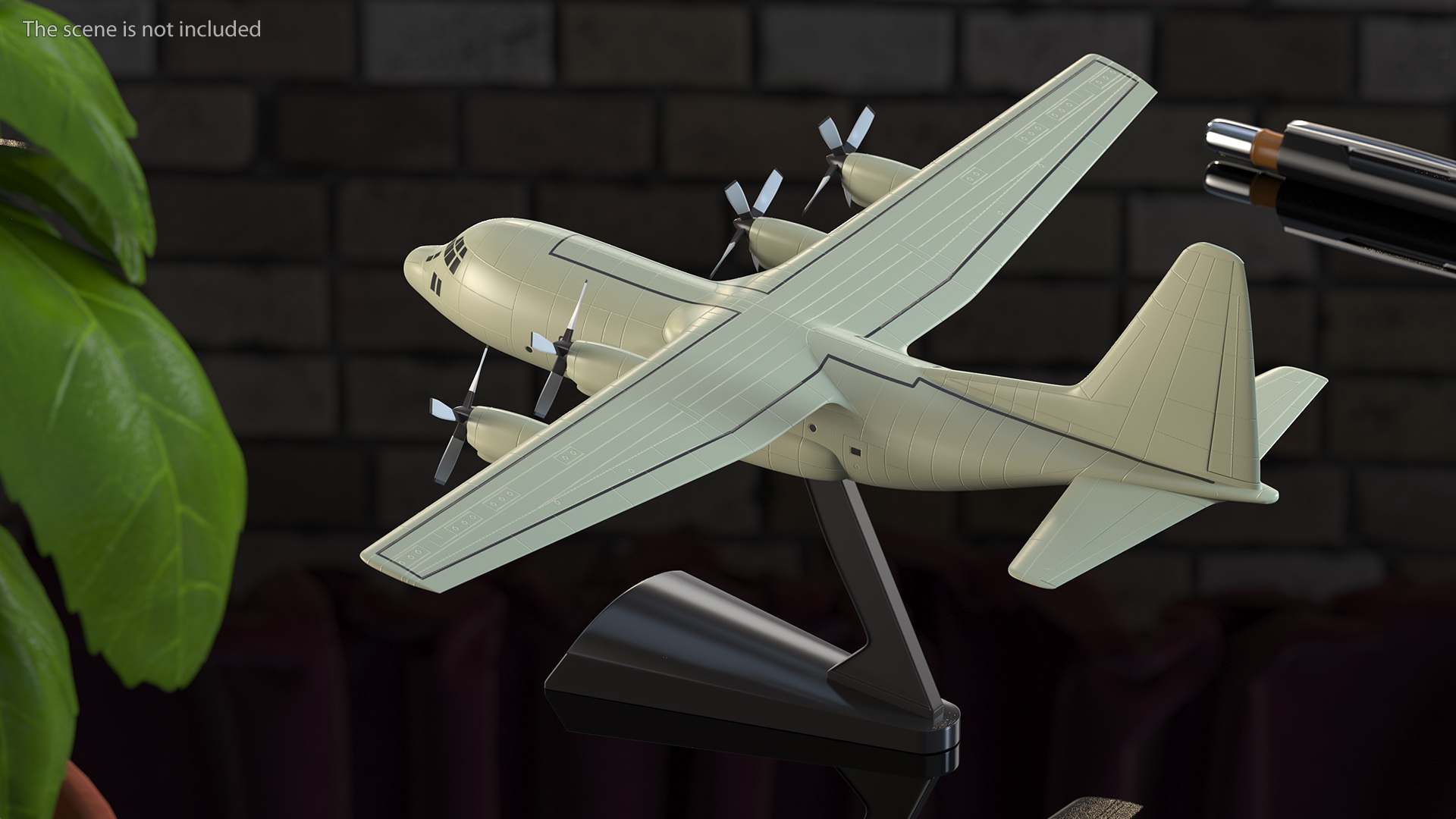 3D model Turboprop Military Transport Aircraft Scale Model with Stand