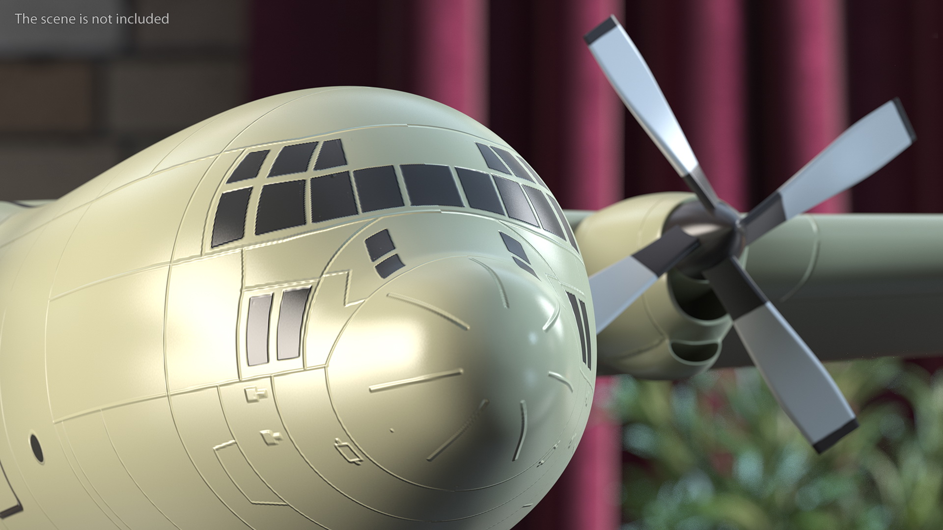 3D model Turboprop Military Transport Aircraft Scale Model with Stand
