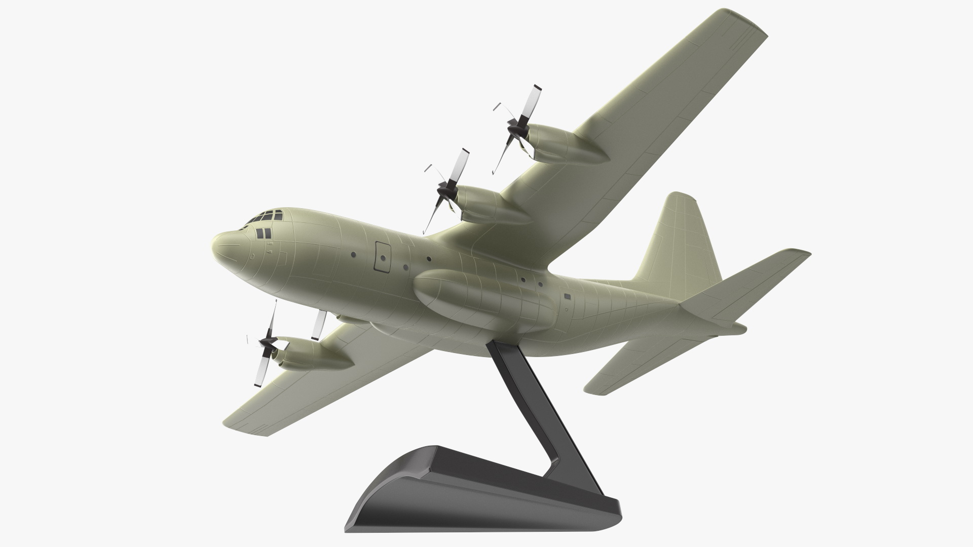3D model Turboprop Military Transport Aircraft Scale Model with Stand