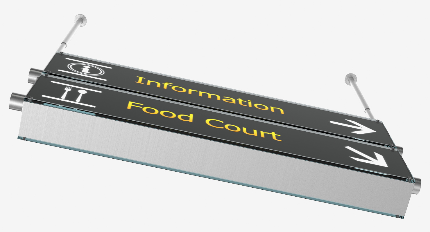 3D Airport Signs Information Food Court
