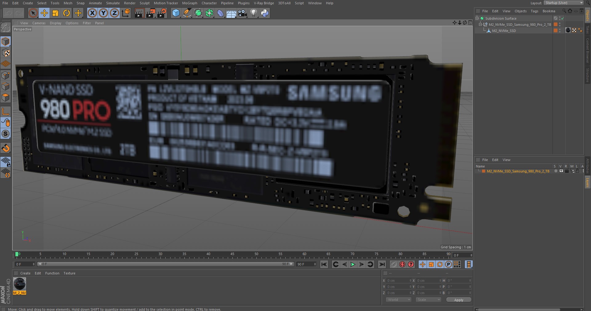 M2 NVMe SSD Samsung 980 Pro 2 TB 3D