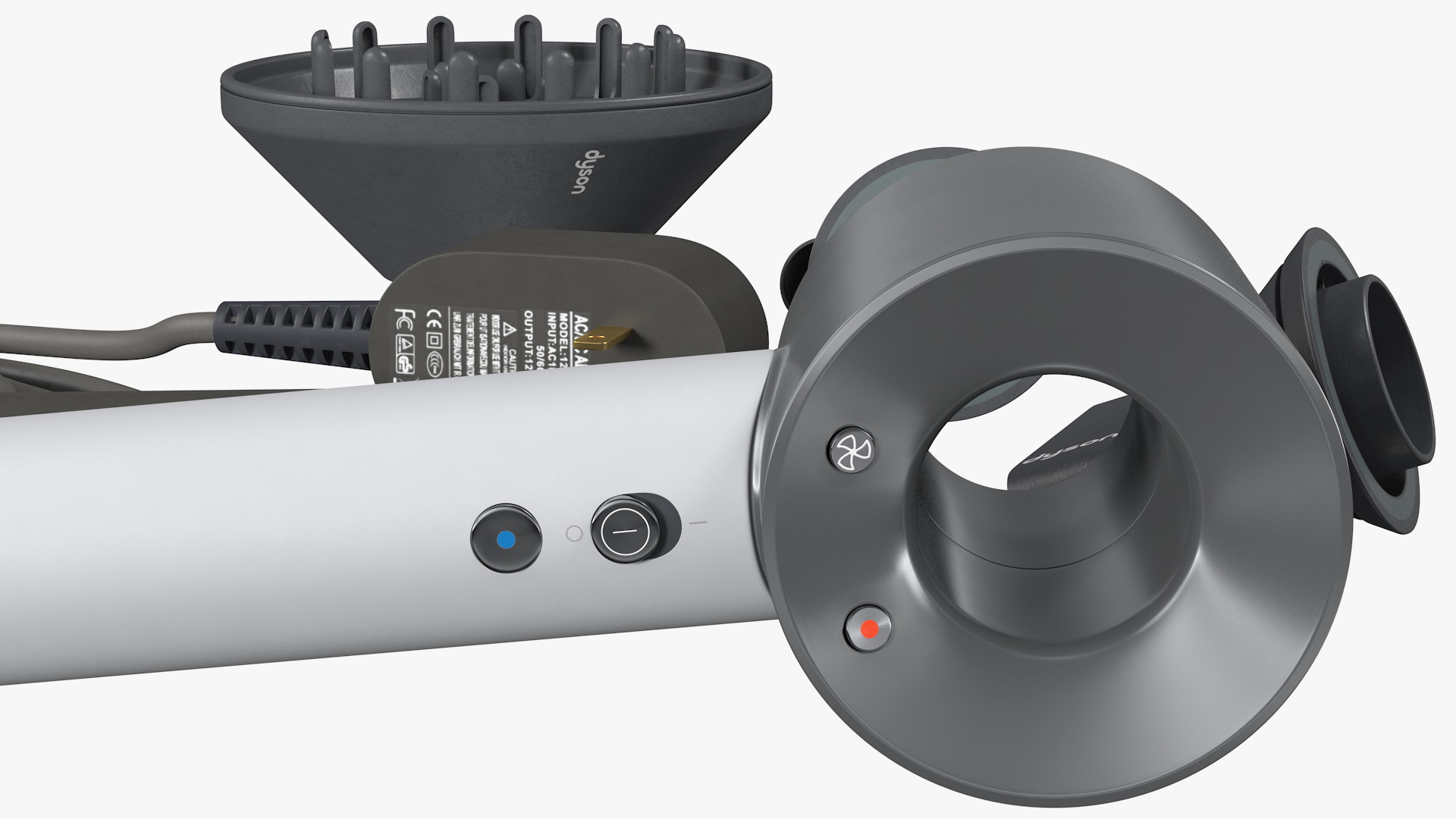 Dyson Hair Dryer Professional Edition with Attachments 3D model