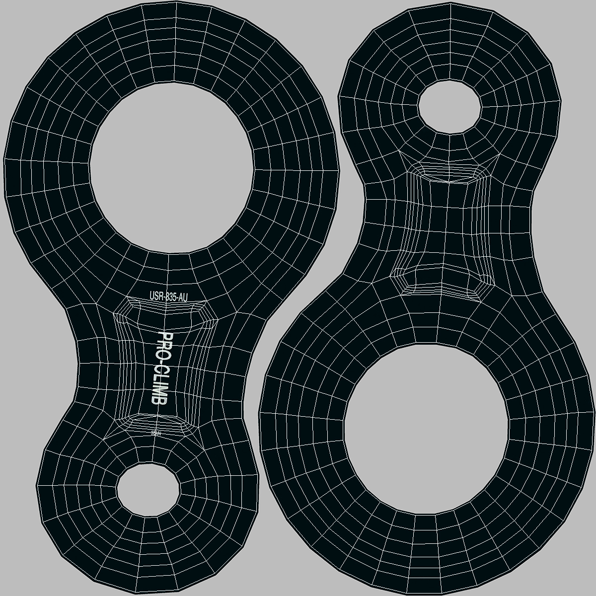 3D Figure of Eight Descender Pro-Climb Black