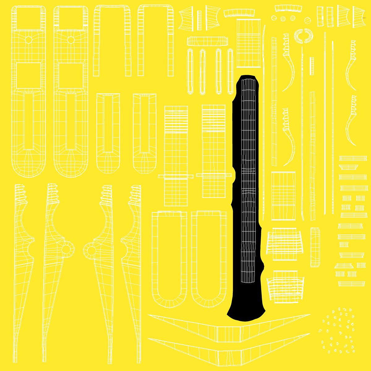 3D Plastic Clothespin Yellow Pressed model