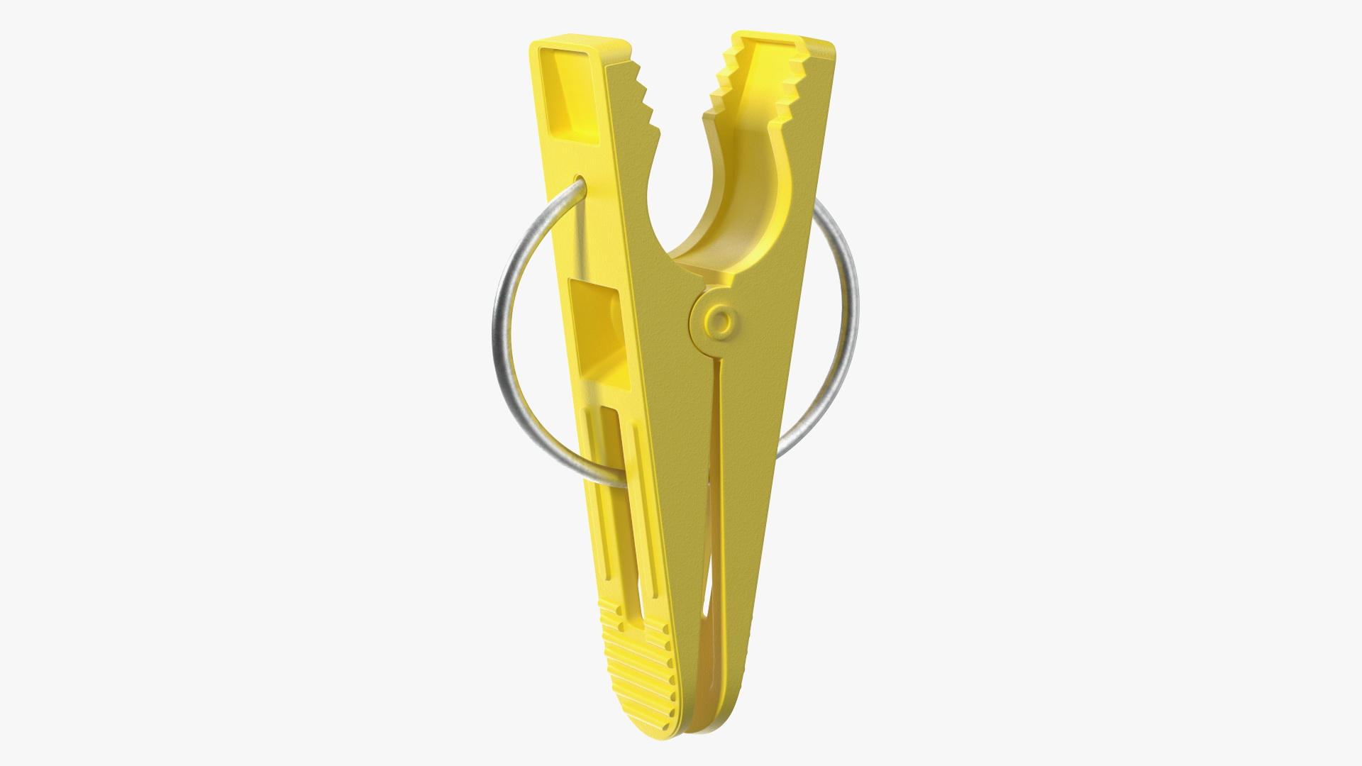 3D Plastic Clothespin Yellow Pressed model