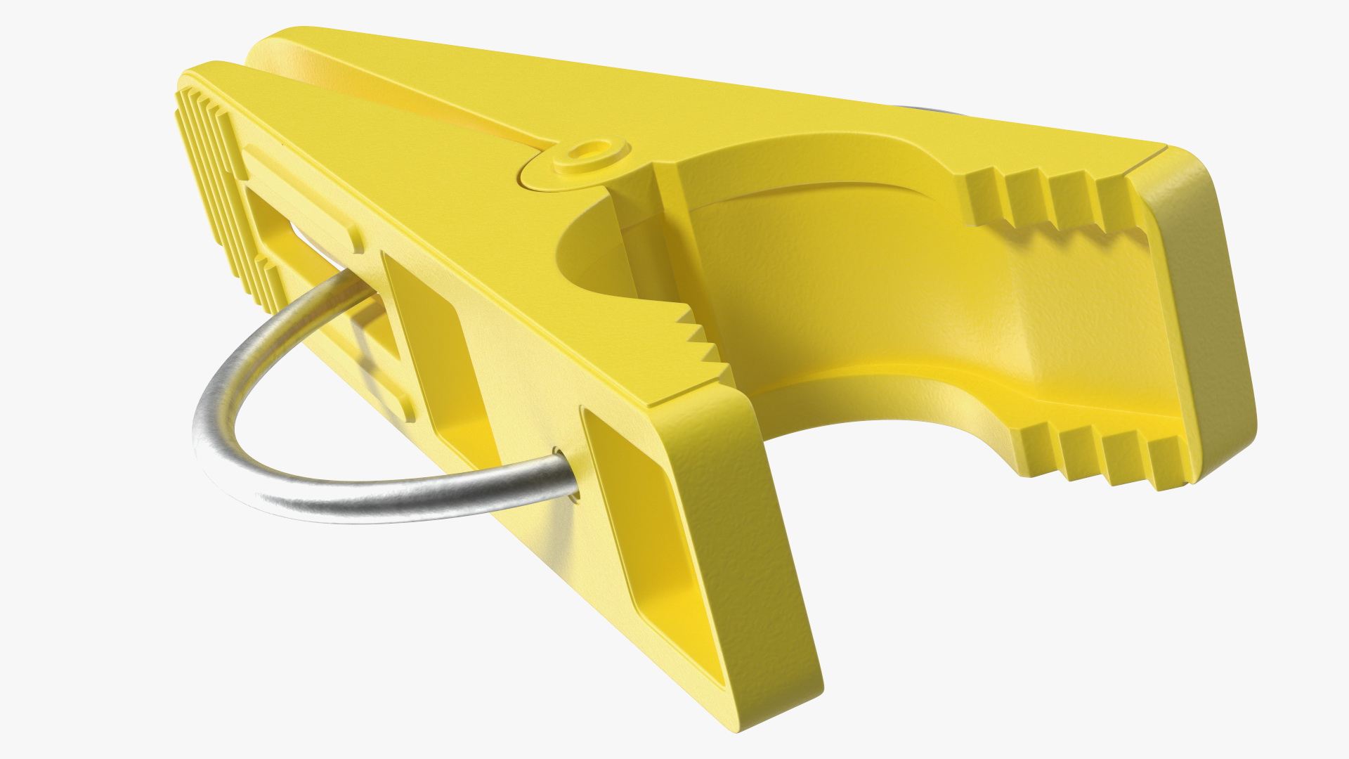 3D Plastic Clothespin Yellow Pressed model