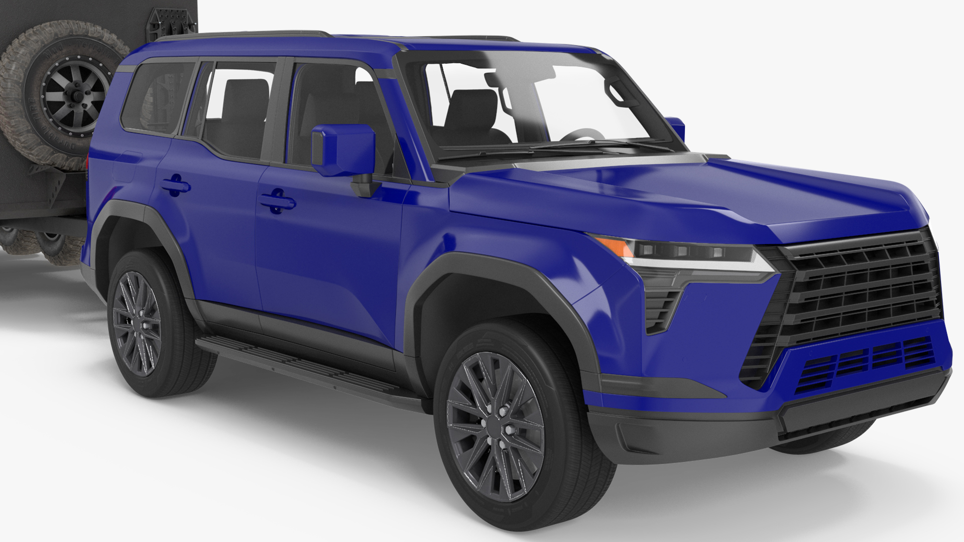 SUV with Travel Mobile Home 3D