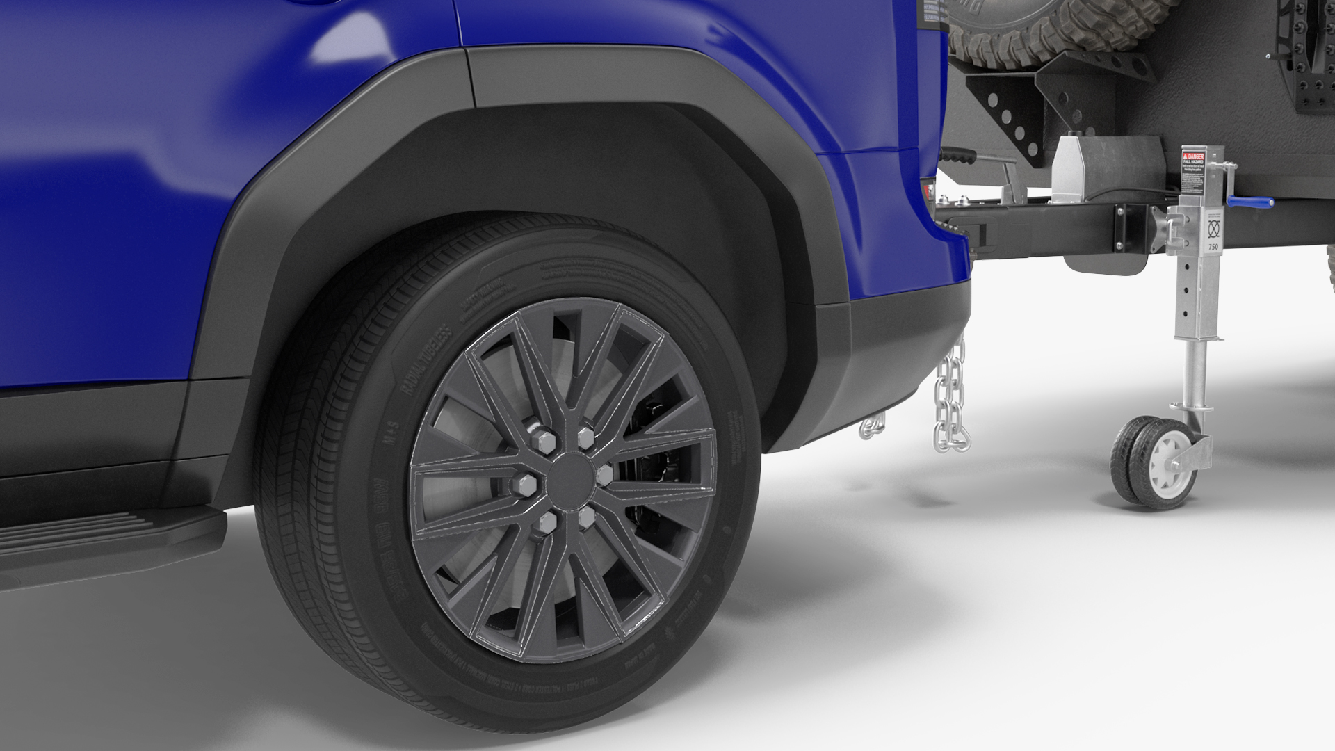 SUV with Travel Mobile Home 3D