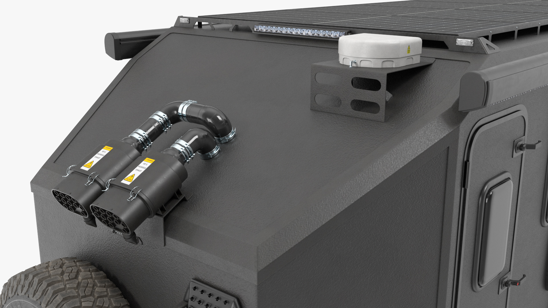 SUV with Travel Mobile Home 3D