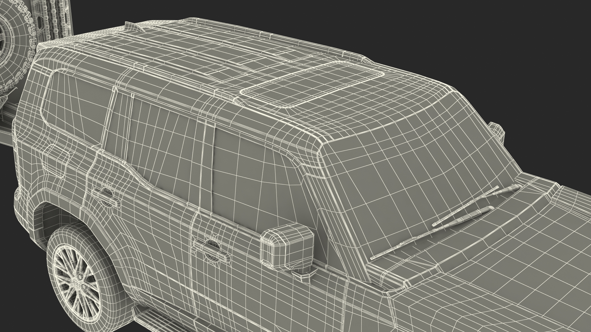 SUV with Travel Mobile Home 3D