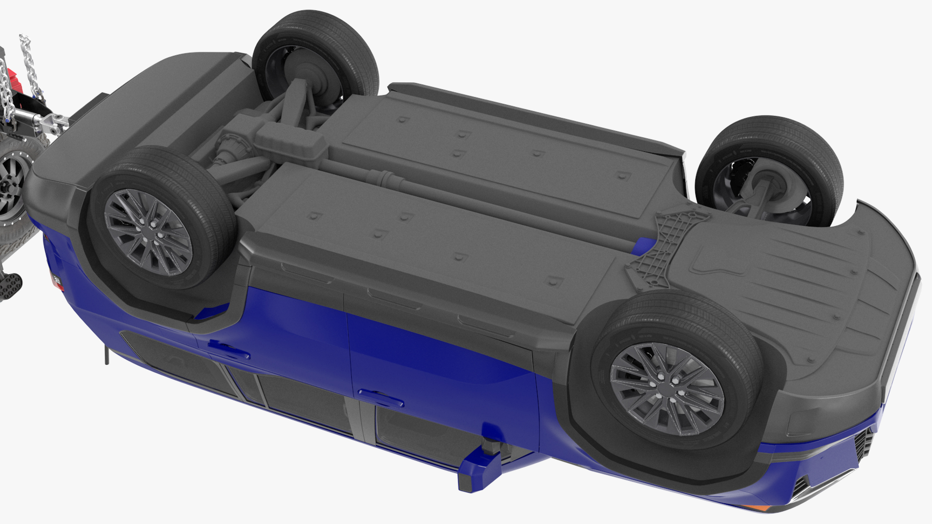 SUV with Travel Mobile Home 3D