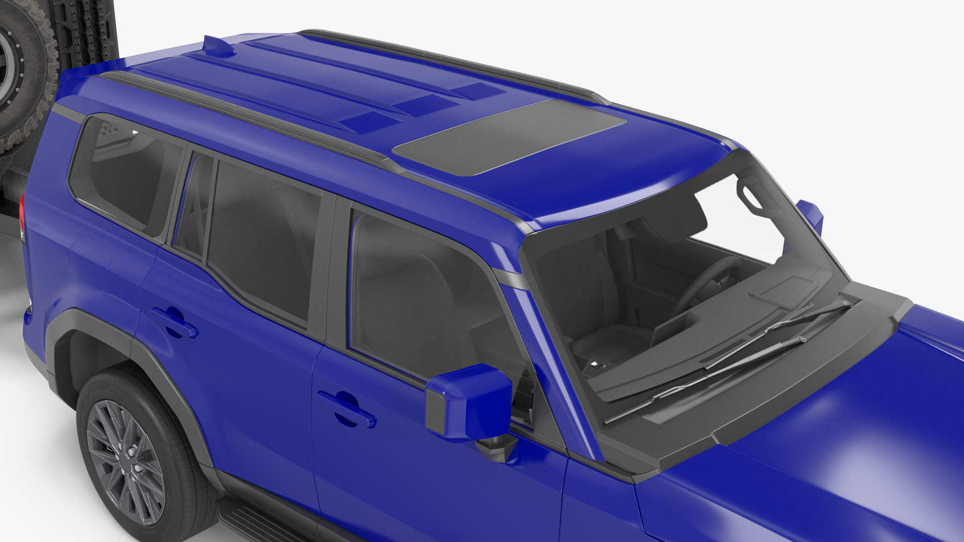 SUV with Travel Mobile Home 3D