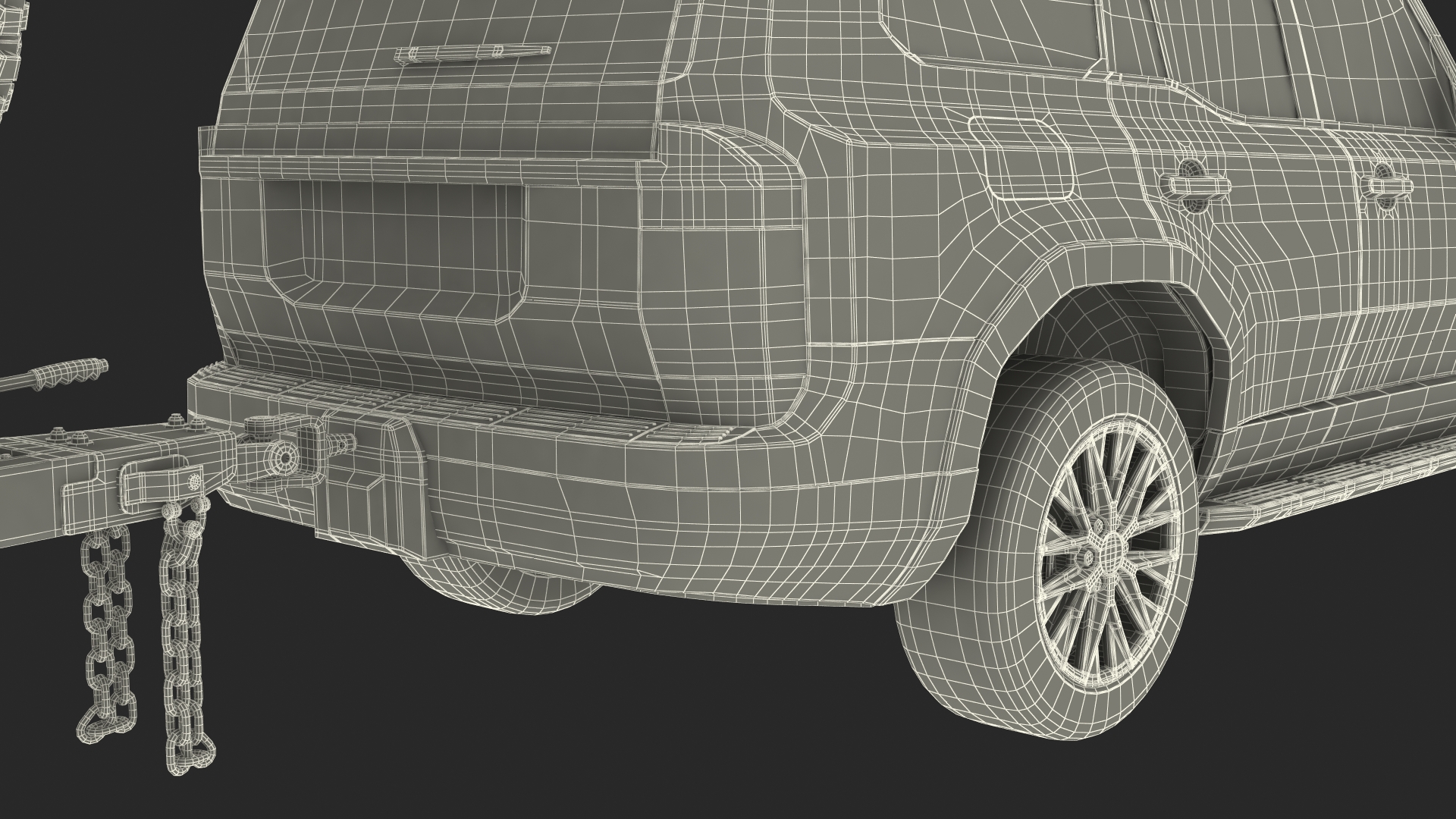 SUV with Travel Mobile Home 3D