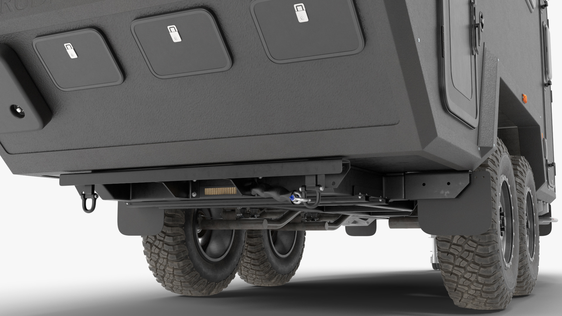 SUV with Travel Mobile Home 3D