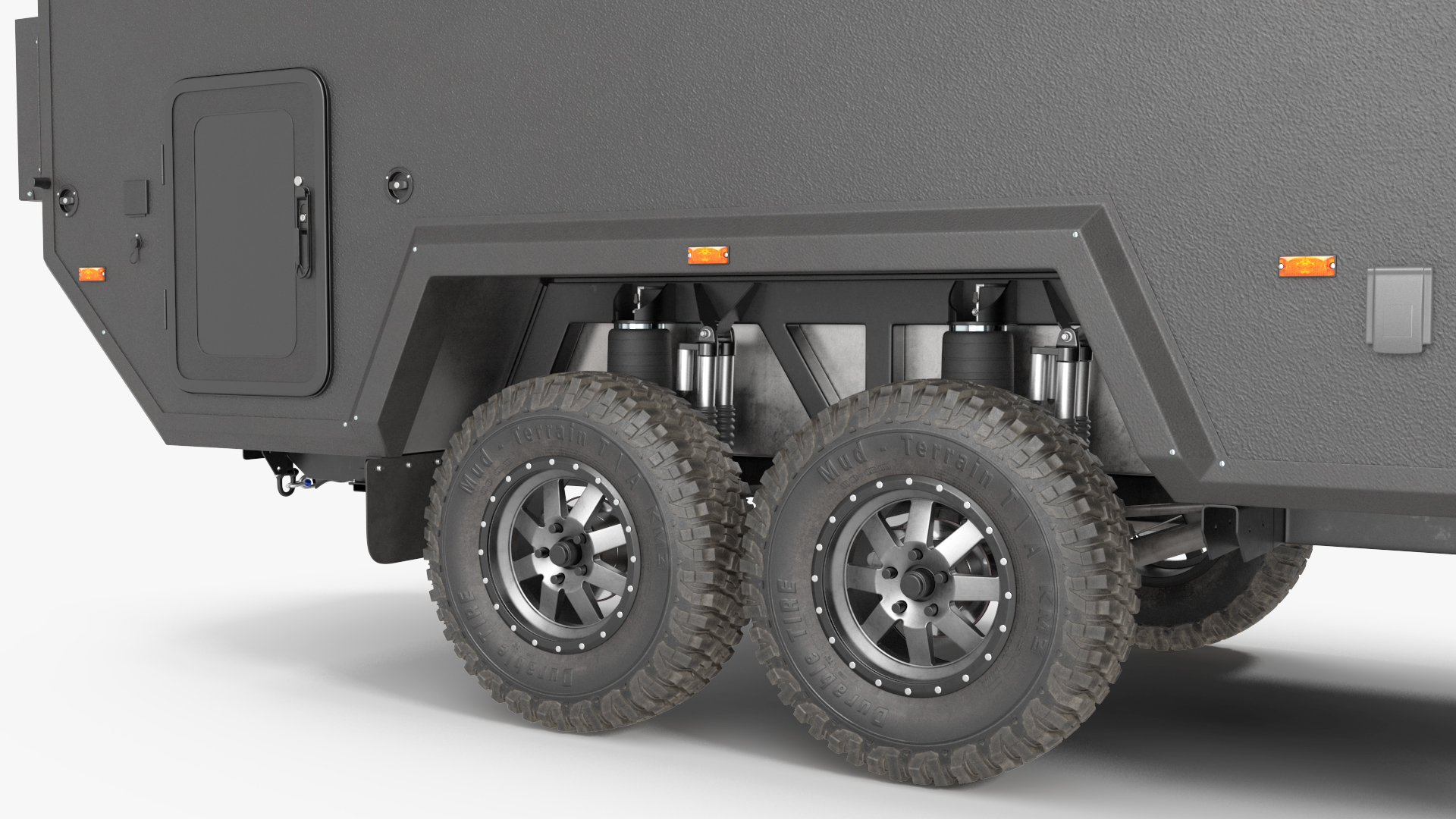 SUV with Travel Mobile Home 3D
