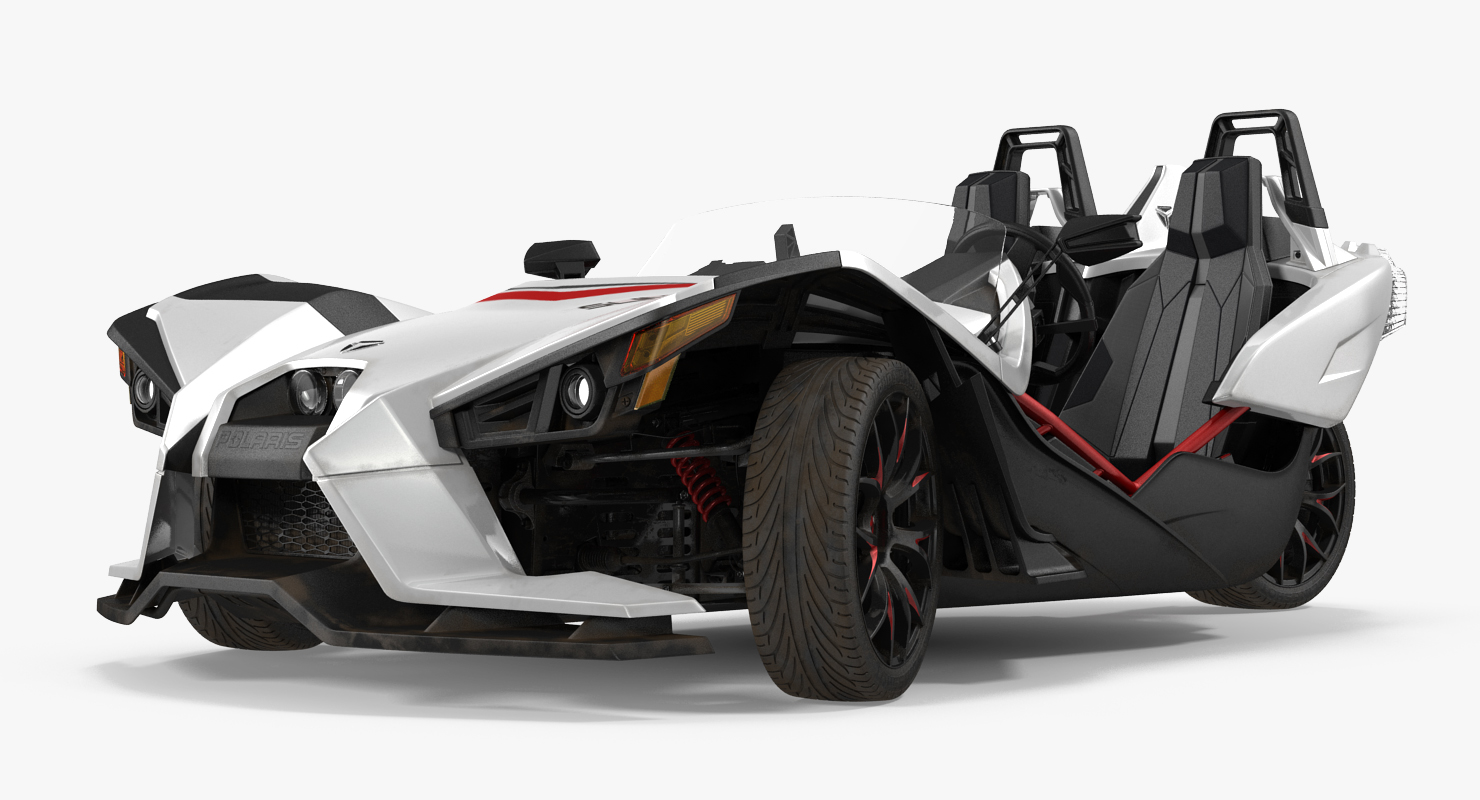 3D Polaris Slingshot Trike White Rigged