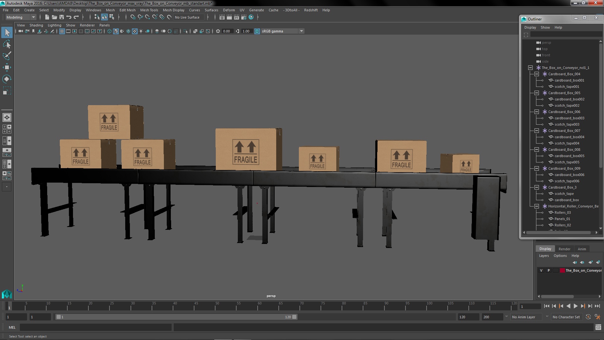 The Box on Conveyor 3D model