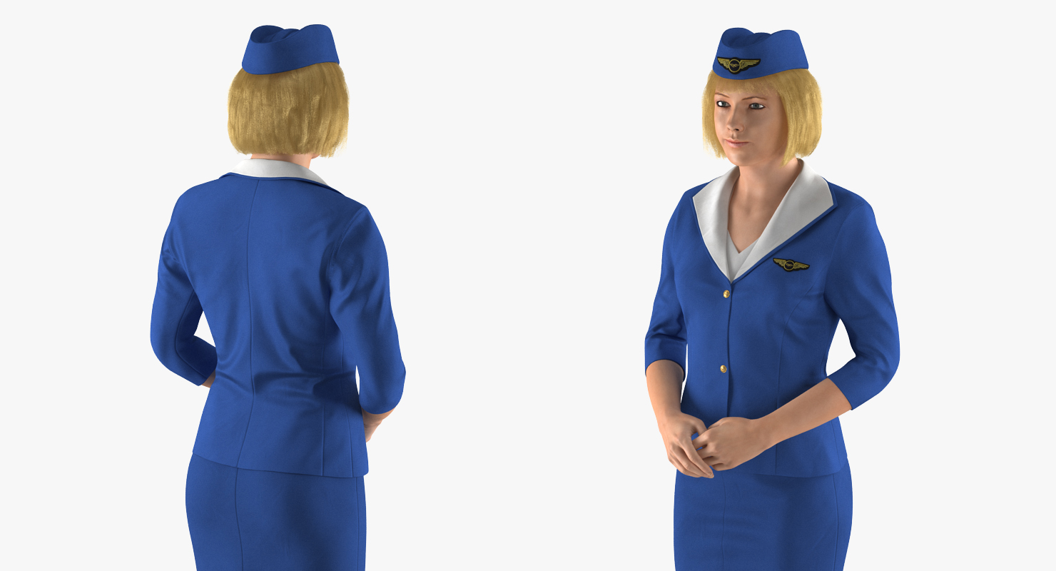 Stewardess Standing Pose 3D model